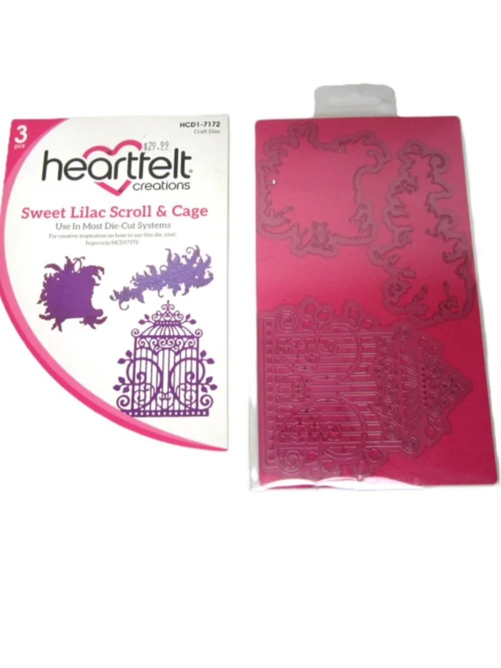Heartfelt Creations $30 Sweet Lilac Scroll & Cage Craft Dies Floral Birdcage